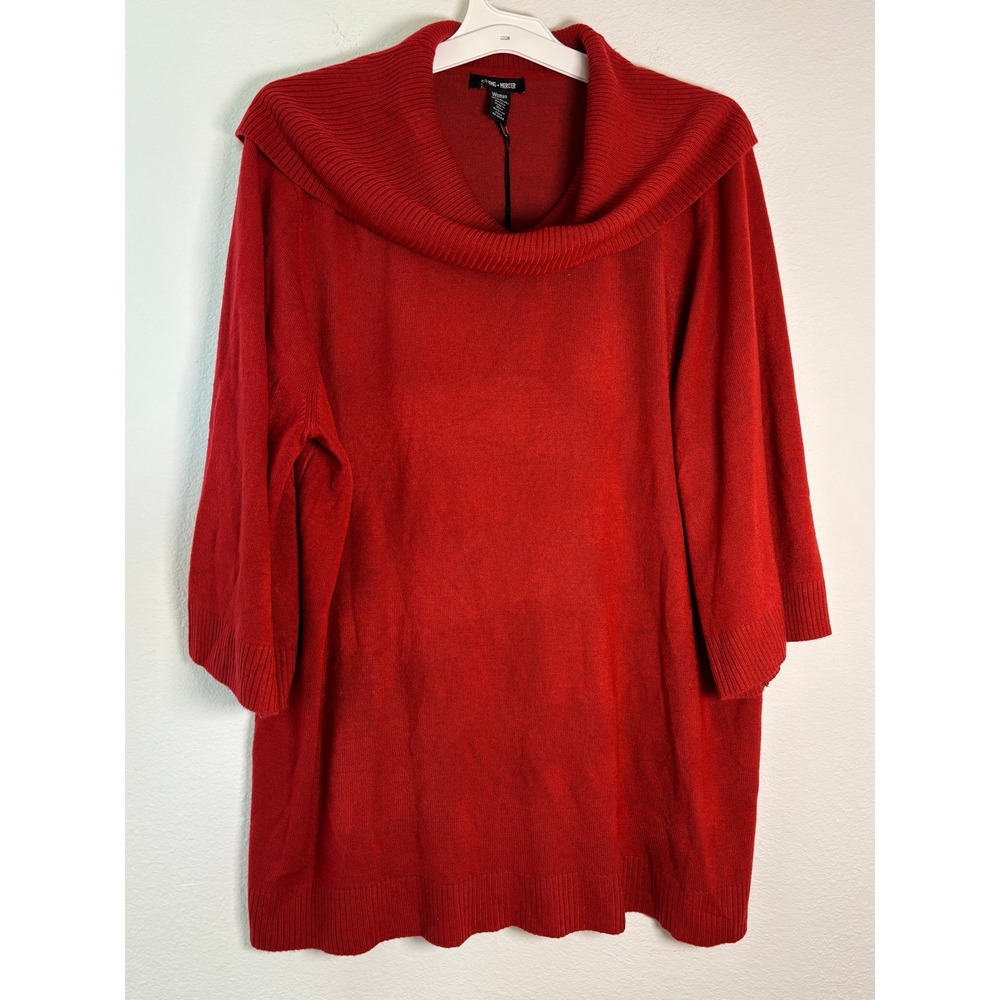Spring + Mercer Red Cowl Neck Sweater 3/4 Sleeve Plus Size 3X NWT
